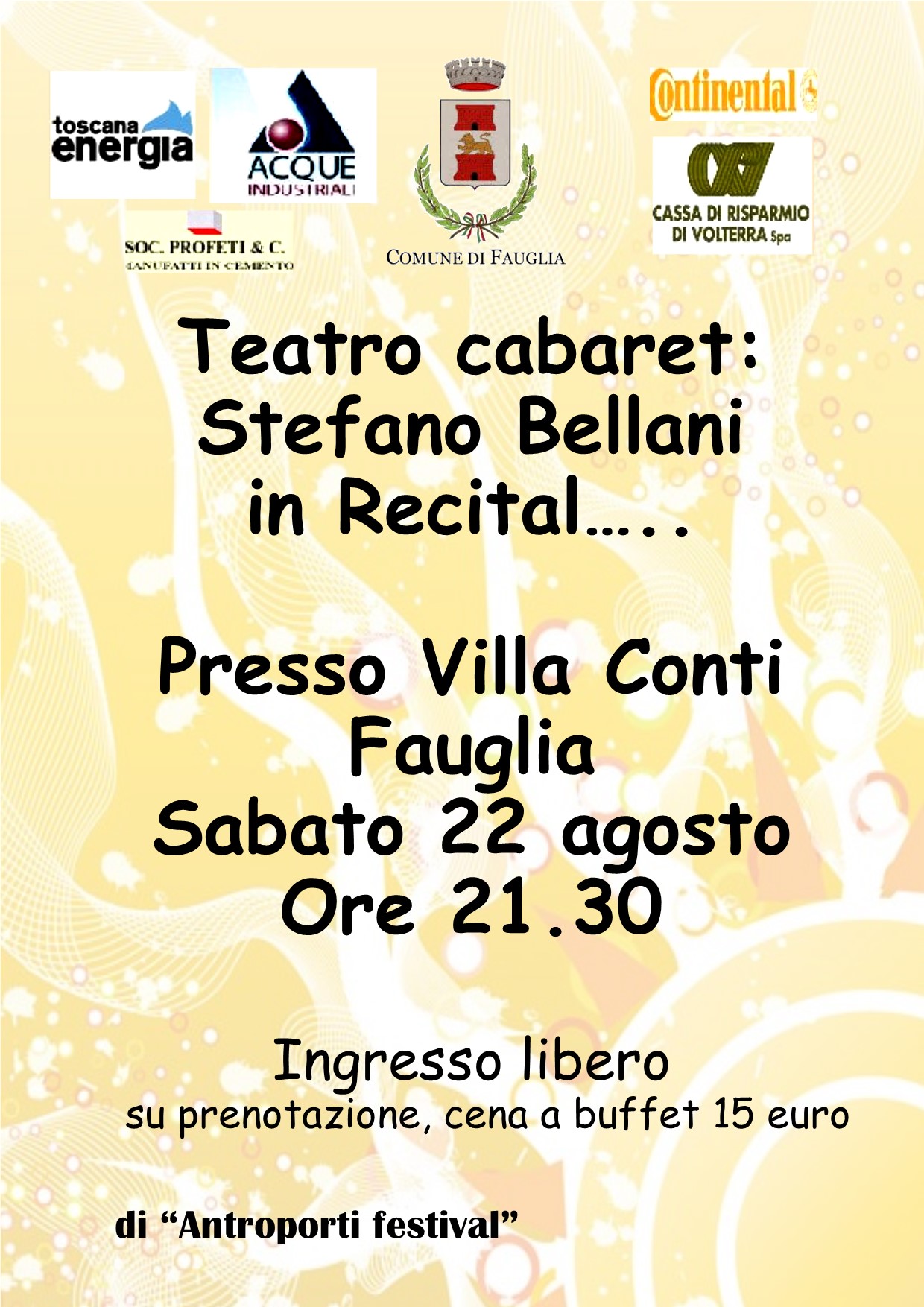 Teatro cabaret: Stefano Bellani in recital...
